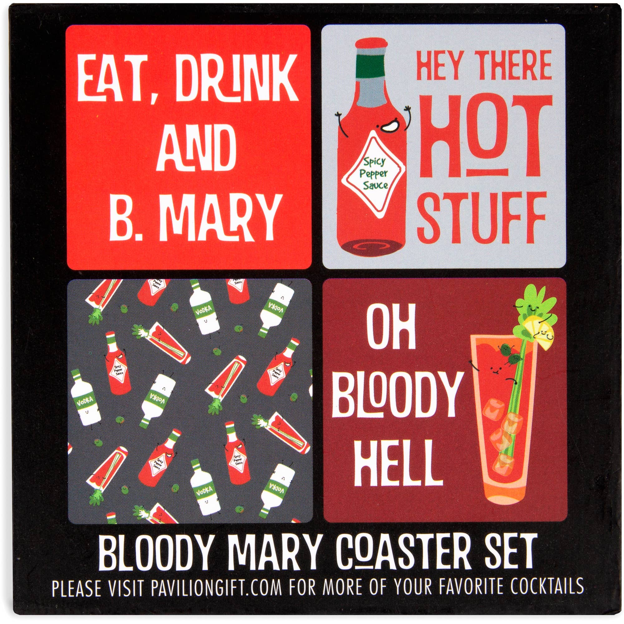 Pavilion - Wholesale Coasters - Bloody Mary - 4" Coaster Set with Box (4 Piece)5