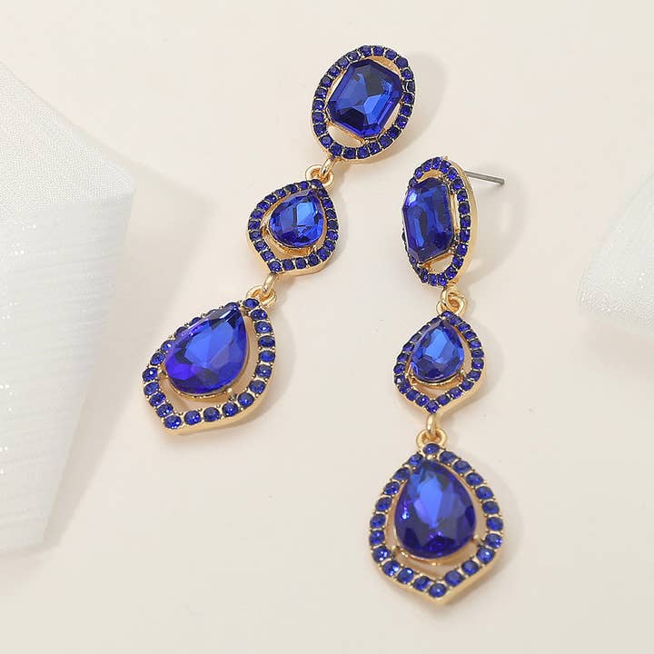 Brincos de noite suspenso pendurados em pedra em gota de lágrima por atacado de Sensibling Corp.