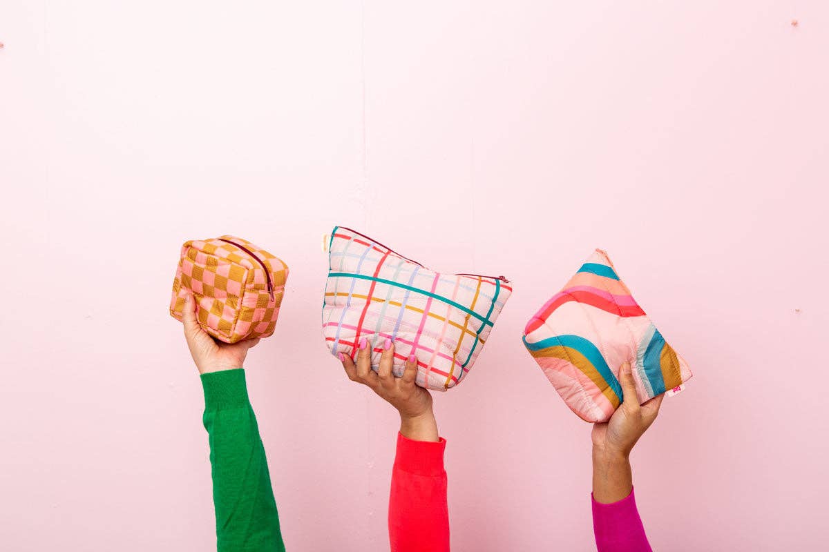 Temmelig Plaid Pretty Plaid Puffy Tweedle Dum Makeup-taske for engroshandel på Faire6