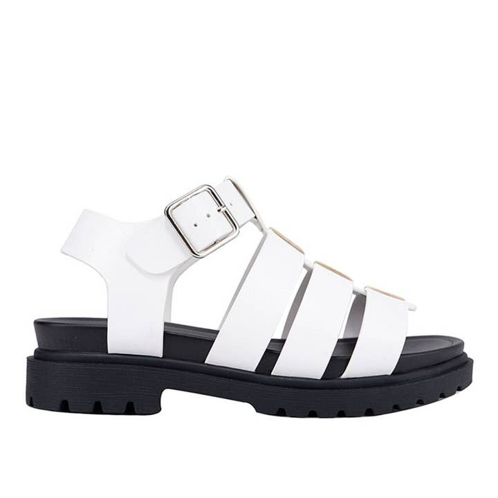 CHIC STRAP BUCKLE SANDALS 1 PAIR, PC VICKY FD 18WH for wholesale by JOIA ACCESSORIES