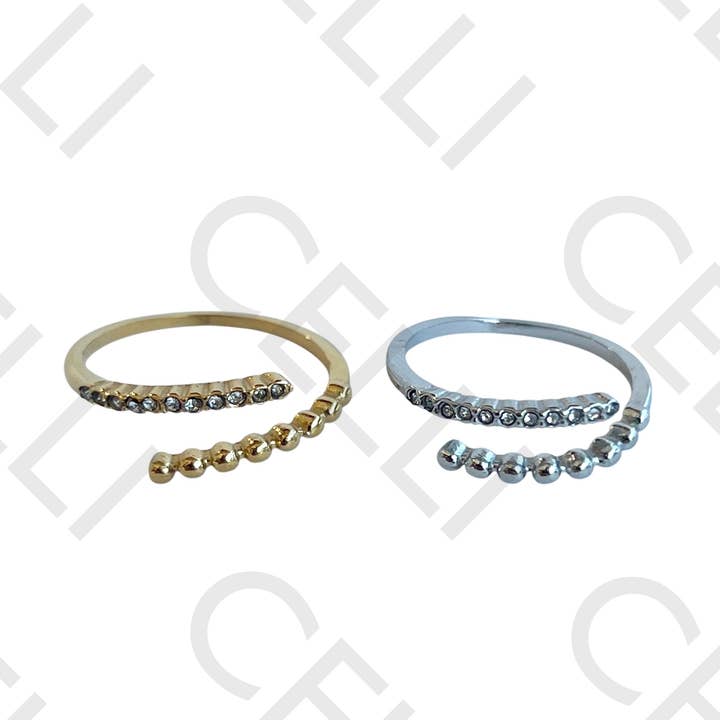 Anello d'Acciaio - con brillanti per la vendita all'ingrosso da parte di Celli Biju