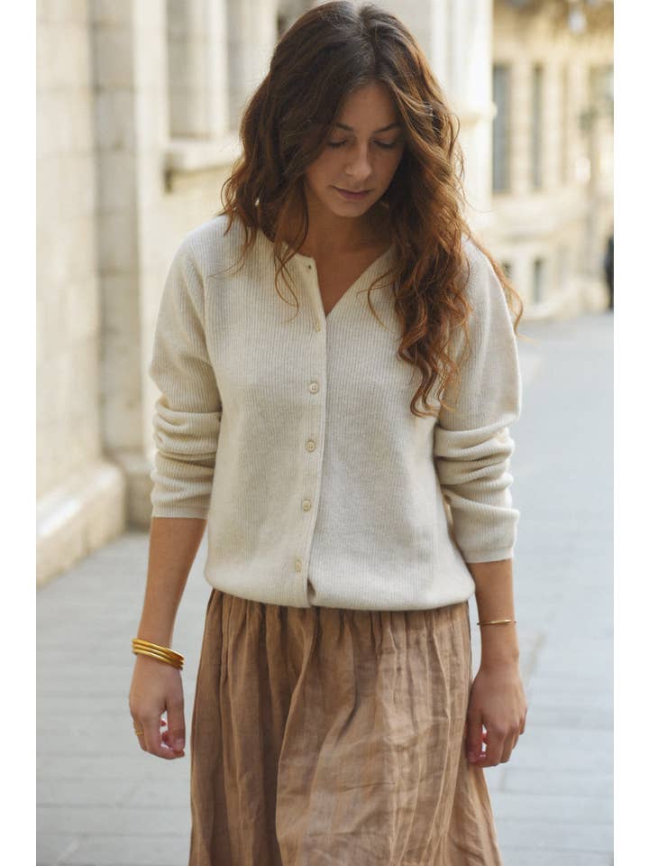 Beachwood - Wholesale Cardigan - Women's - The Cashmere Bianca Top // Moon
