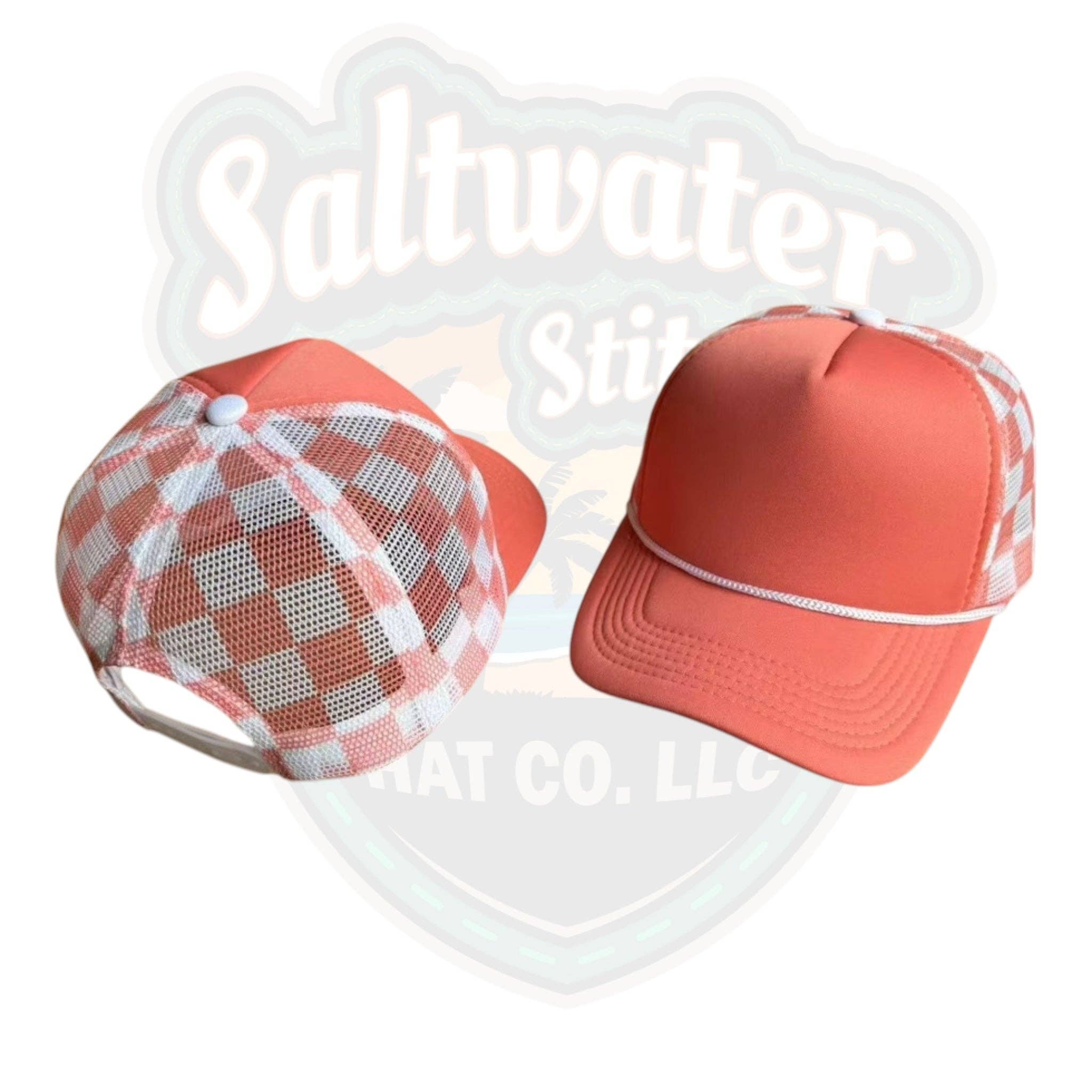 Saltwater Stitches Hat Co LLC - Wholesale Trucker Hat - Women's - Checkered Mesh hats1