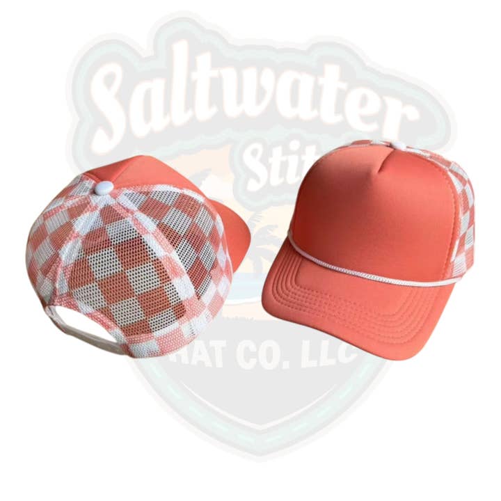 Saltwater Stitches Hat Co LLC - Wholesale Trucker Hat - Women's - Checkered Mesh hats1