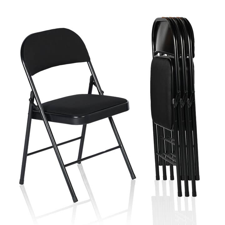 Black Folding Chair with Padded Seats for wholesale by 39F Inc.