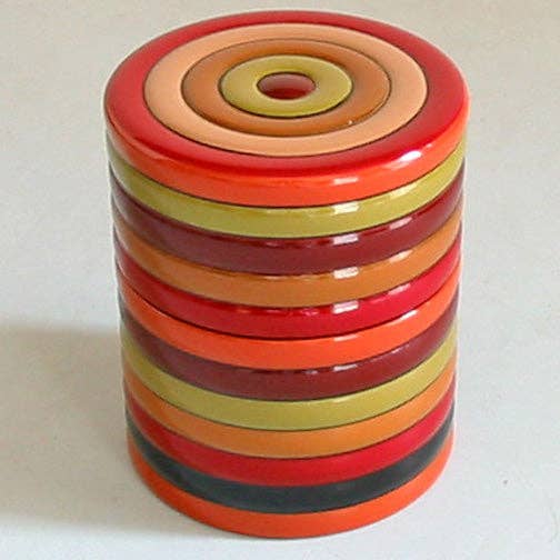 Piccola scatola da tè in legno con design a trottola, laccata. per la vendita all'ingrosso da parte di Greeting Life America