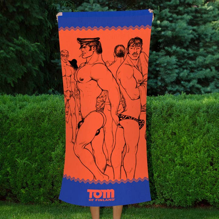 Toalla de playa Tom of Finland para venta al por mayor de Peachy Kings / Kweer Cards
