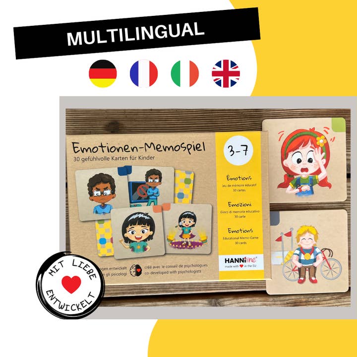 HANNIline - Wholesale Learning Cards - Kids & Baby - Emotional memo game (3-7 years) | 30 soulful cards8