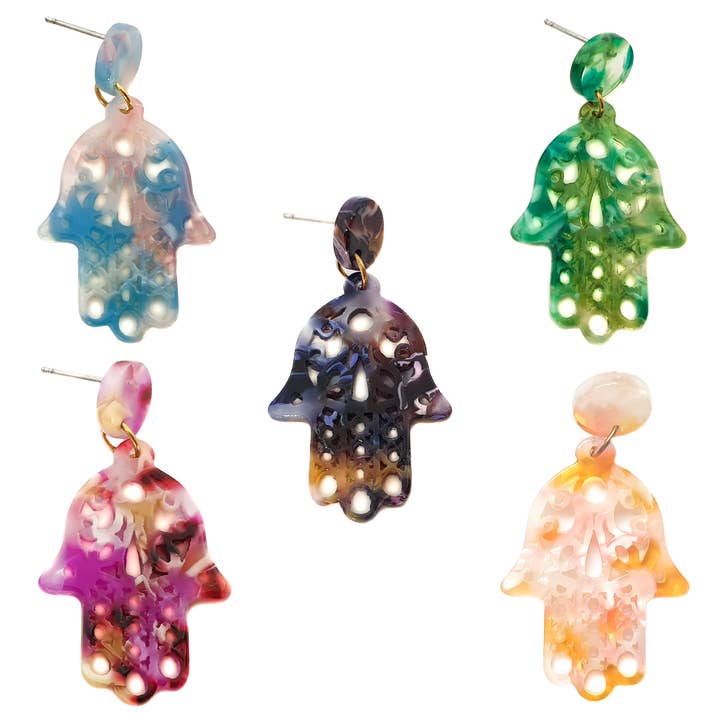 Hamsa Hand Acrylic Earrings for wholesale by Cheeky Trendy