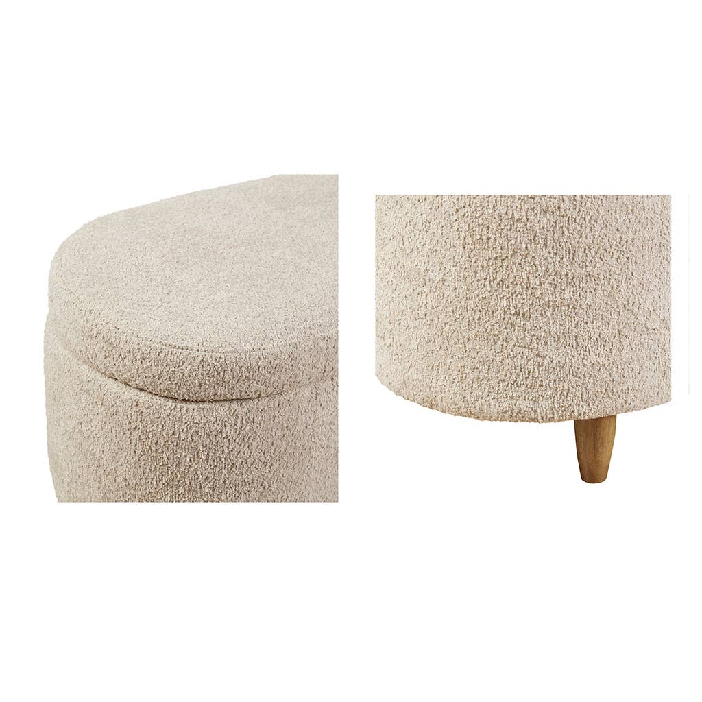 Olliix - Vente Bancs - Banc de rangement rabattable Boucle, taupe clair2