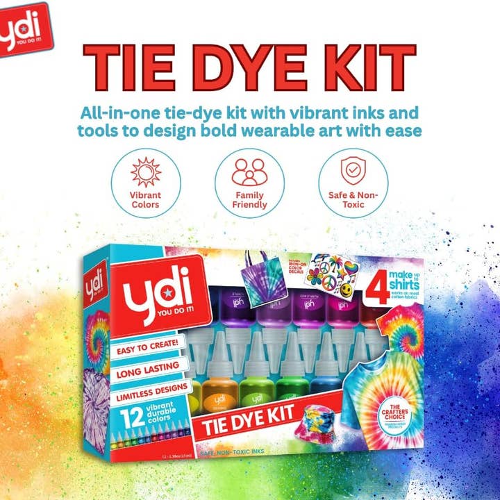 SD Toyz - Vente Kit de bricolage - Kit de Teinture Tie-Dye YDI Activité DIY Art & Artisanat & Idée de Fête1