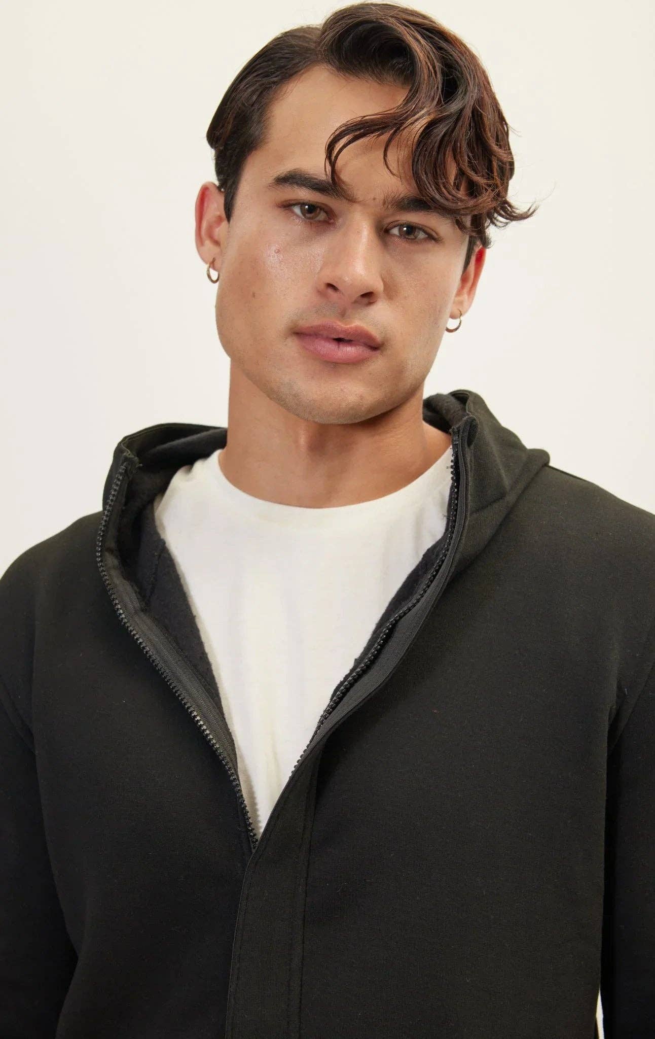 ZWART Lange neopreenjas met capuchon voor heren - Zwart voor groothandel op Faire6