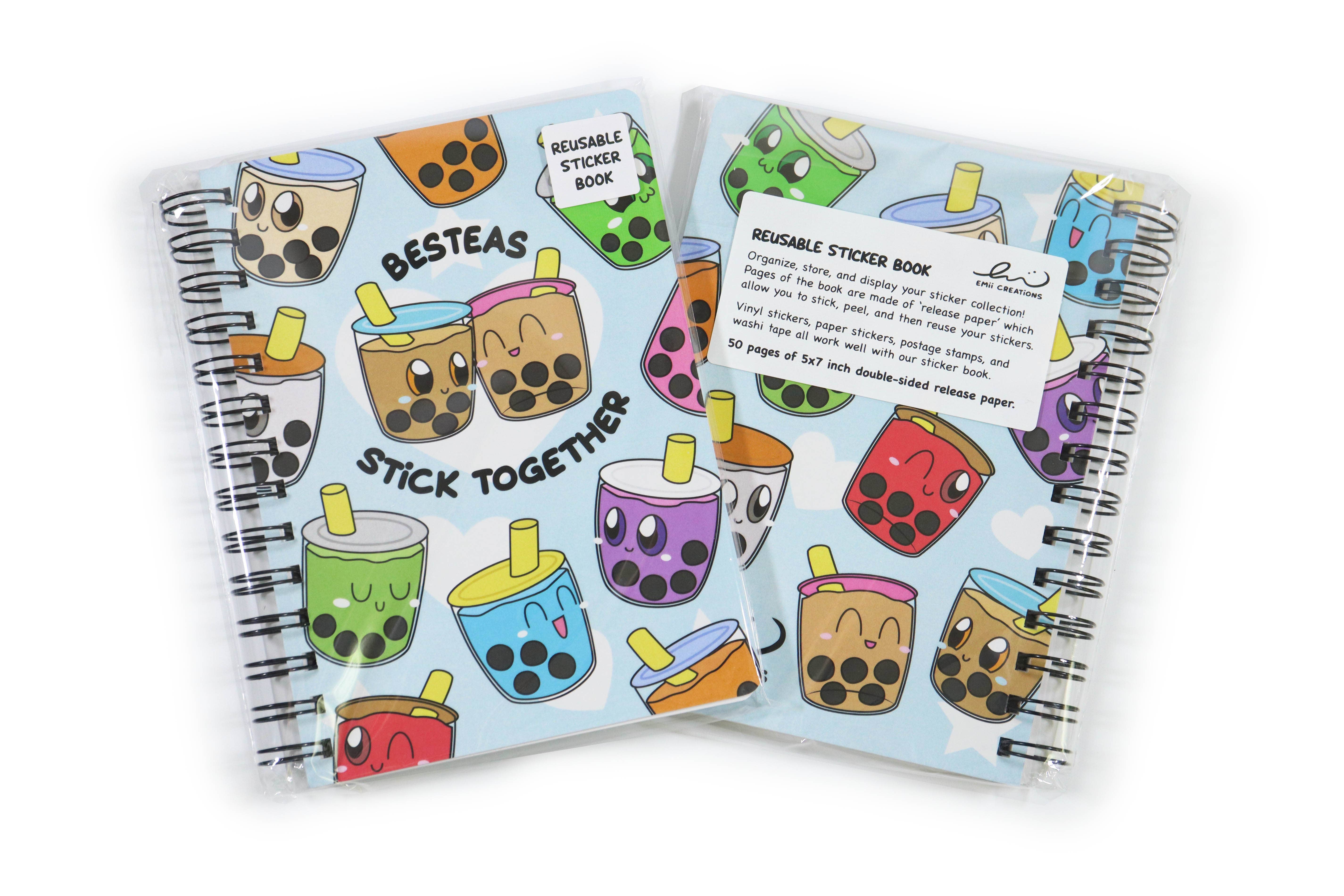 Emii Creations - Wholesale Sticker - Cute Boba Bestea Reusable Sticker Book4