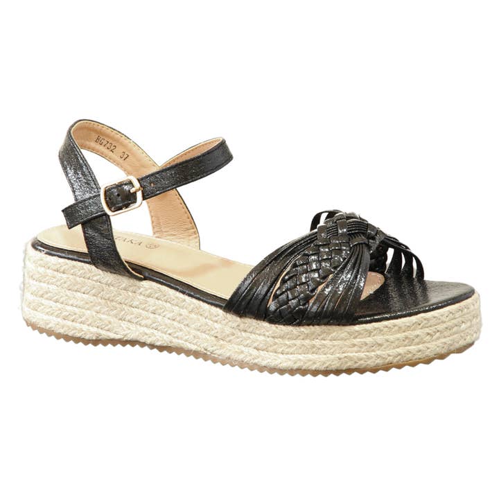 Top Staka - Wholesale Wedges - Women's - BG-732 Women's Braided Wedge Sandals - Espadrille Platform