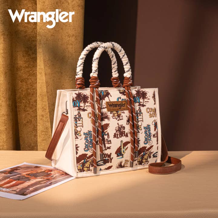 South End Clothing and Apparel L.L.C - Wholesale Tote Bag - Women's - Wrangler Cowboy Print Tote/Crossbody 3