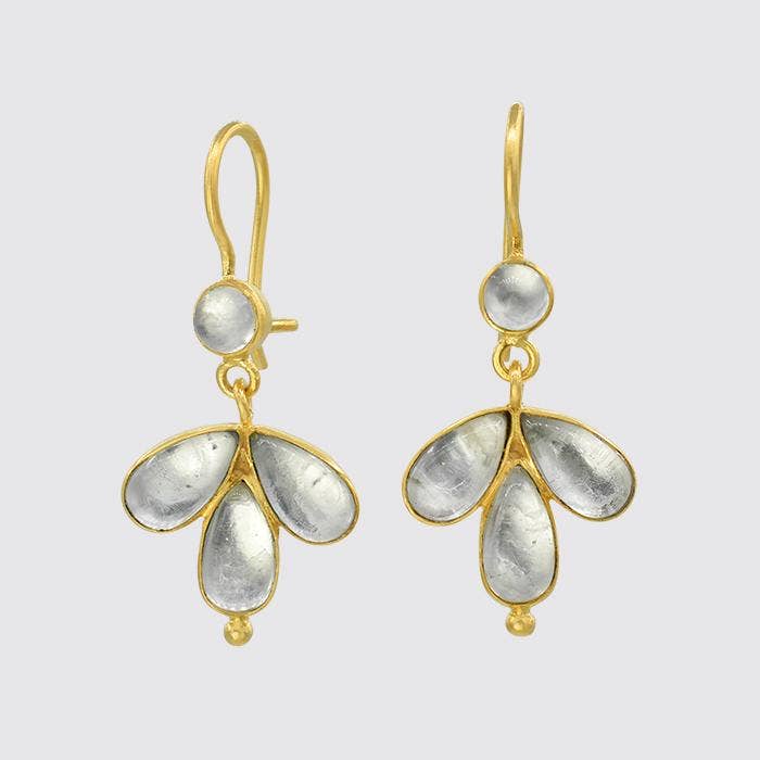 Jane Diaz NY - Wholesale Dangle Earrings - Tiny Foil Backed Cabochon Drop - EJ20892