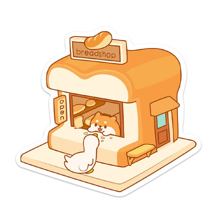 Shiba Hund Bageri Vandtæt Vinylklistermærke for engroshandel hos Meowashi Studio
