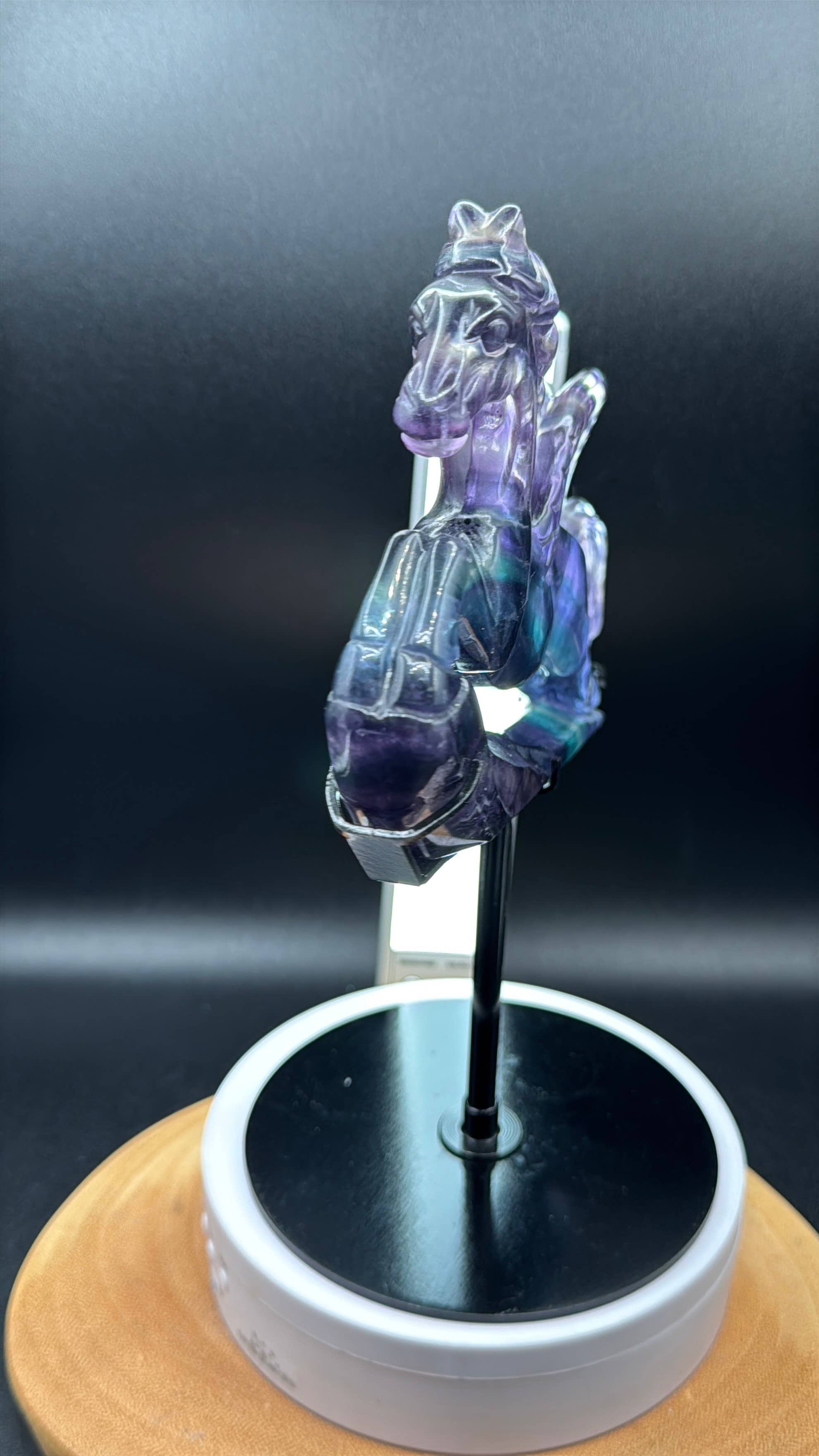 The 7 Directions - Wholesale Spiritual Stone/Crystal - Exquisite Rainbow fluorite Flying horse Pegasus H2089