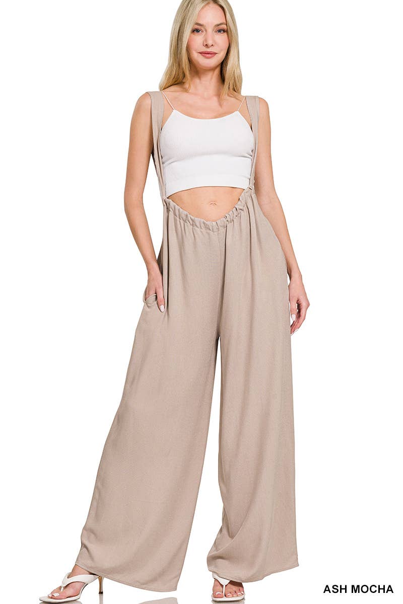 42POPS - Wholesale Jumpsuit - Women's - `.Tie Back Suspender Jumpsuit w/ Pockets1