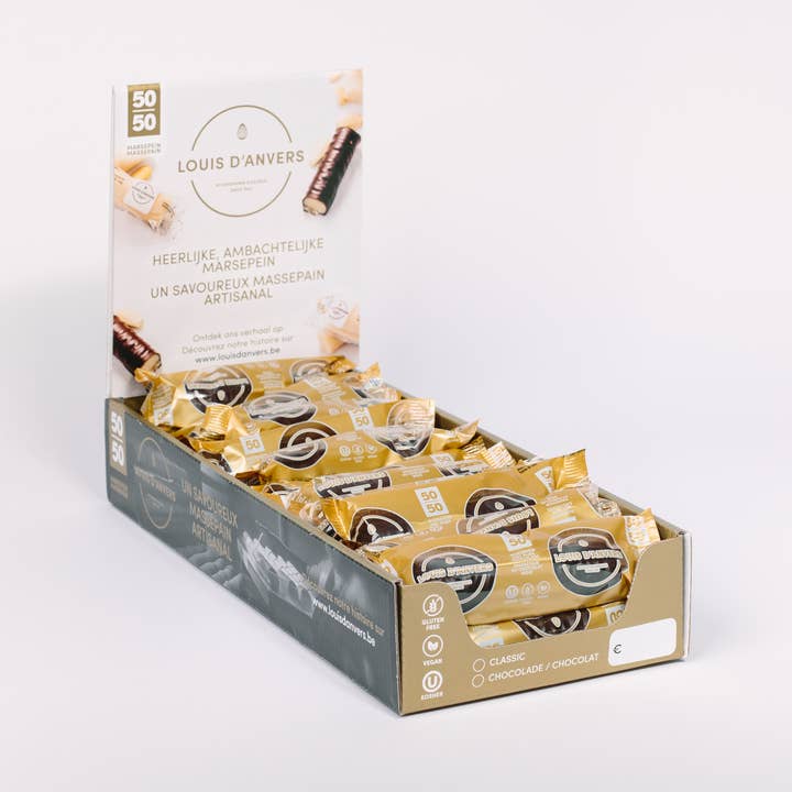 Louis d'Anvers Choc Pain de massepain recouvert - 1,41 oz pour la vente par Belgium's Chocolate Source