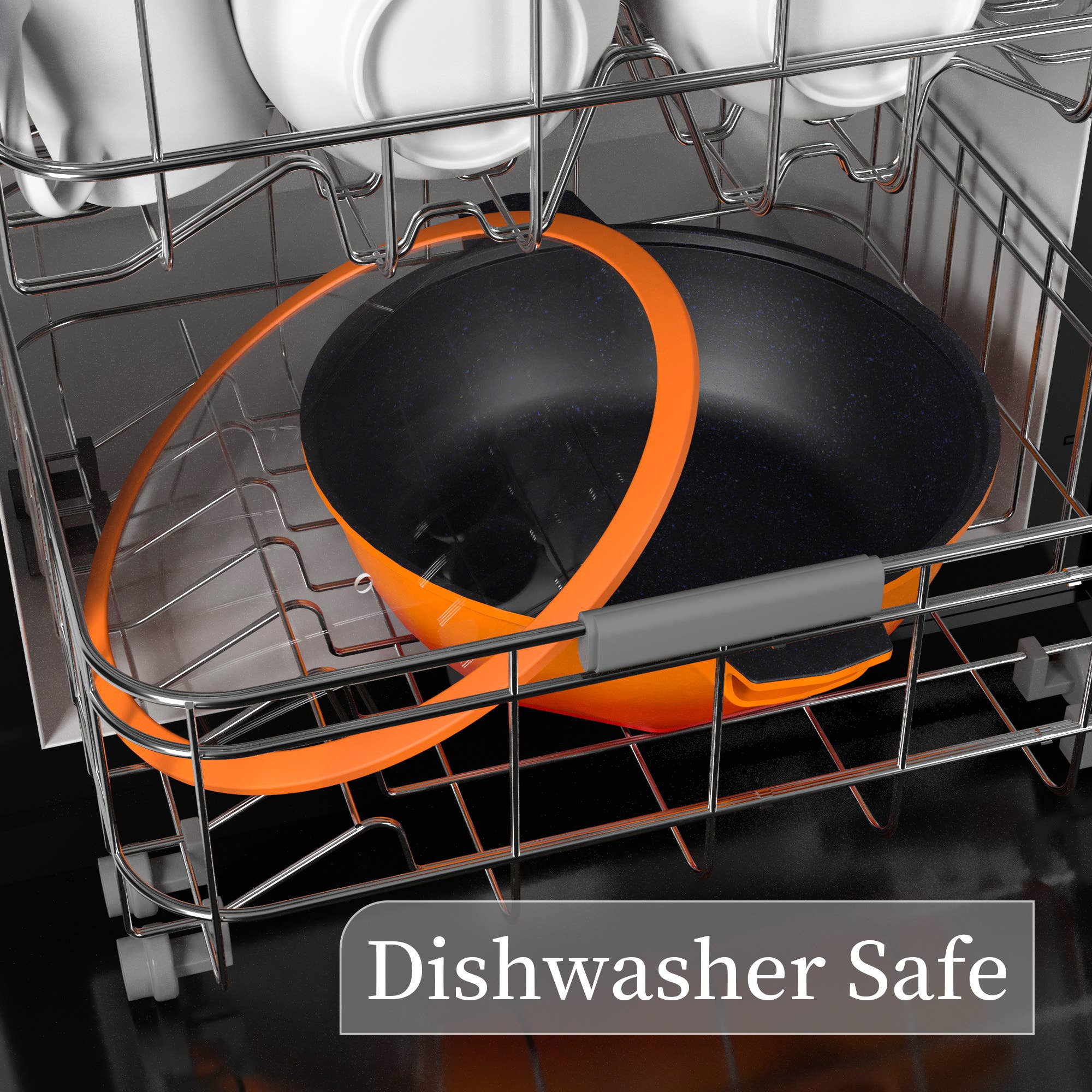 Tangerine Tiborang 11" Nonstick Frying Pan 8-in-1 Wok Pan(Tangerine) for wholesale on Faire8