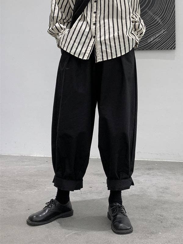 StyleGalX - Wholesale Broek - Dames - Harembroek, losse elasticiteit, geplooide broek met hoge taille, effen kleur, broek met gespleten gewrichten8