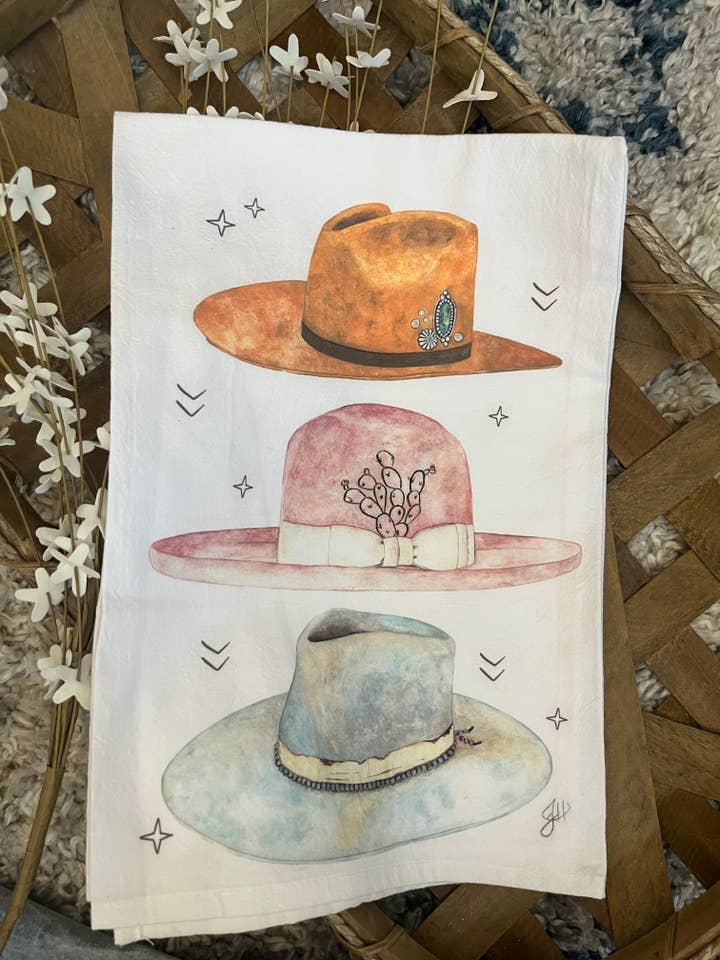 Tea Towel - Hats for wholesale by DOLLY ESTELLE