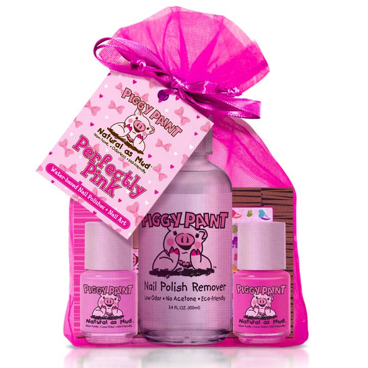 Perfectly Pink Polish Set Non-Toxic Kids Nail Polish for wholesale by Piggy Paint