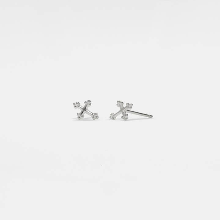Perimade & Co. LLC - Wholesale Stud/Post Earrings - Tiny Small Dainty Cross Stud Earrings in 925 Sterling Silver