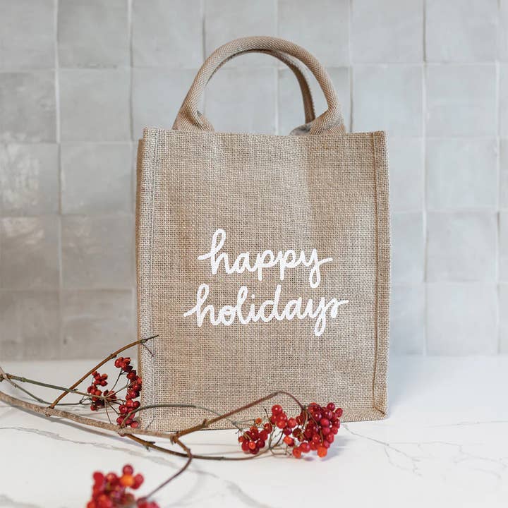 The Little Market - Wholesale Gift Bag - Reusable Gift Tote - Happy Holidays