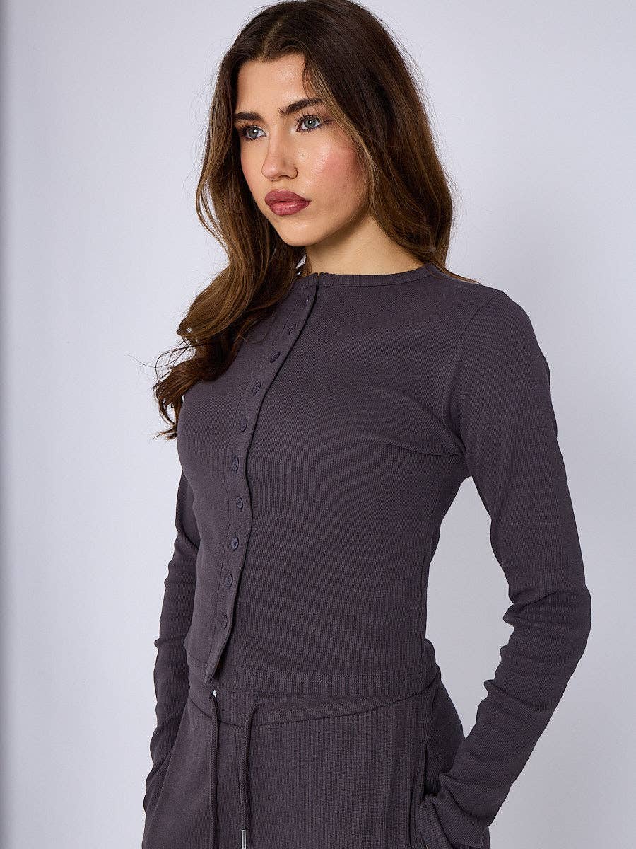 AX Labels - Wholesale Top & Pant Set (NOT Loungewear) - Women's - Ribbed Front Button Detail Top & Wide Leg Trouser Co-ord20