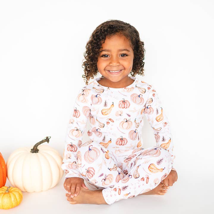 Gaia Baby Goods - Wholesale Sleepsuit - Baby - Organic Cotton Baby / Toddler Pajamas in Pumpkin Print8