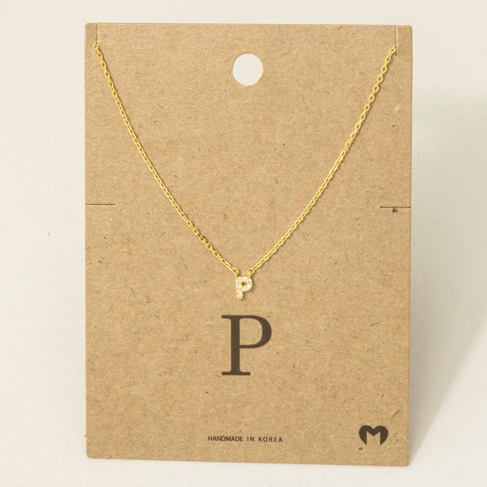 Fame Accessories - Vendita all'ingrosso Collana con ciondolo/pendaglio - Mini collana iniziale con strass36