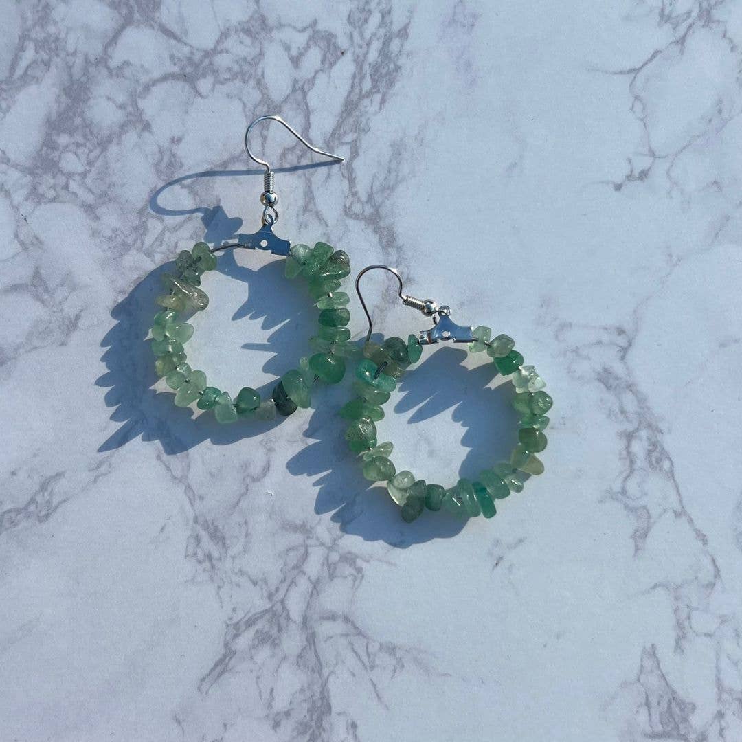 Gypsy Soul - Wholesale Dangle Earrings - Boho Gemstone Earrings Hoop - 12 Pairs12