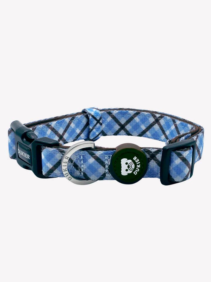 HUNDHALSBAND TARTAN BLUE MOCCA för wholesale av Dukier
