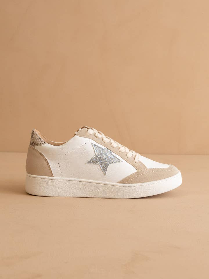 The Irene Taupe | Calfhide Star Sneaker for wholesale on Faire