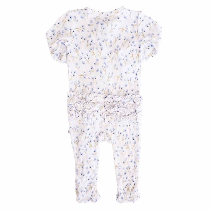 Caden Lane - Wholesale Jumpsuit - Baby - Blake's Blooms Bamboo Waffle Zipper Ruffle Footie4