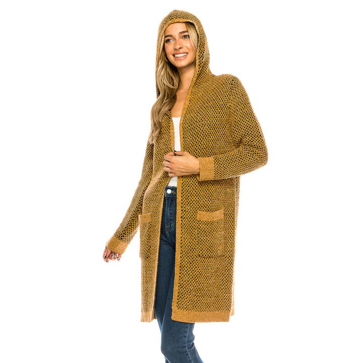 JACQUARD OPEN KNIT CARDIGAN SWEATER for wholesale by Coin 1804