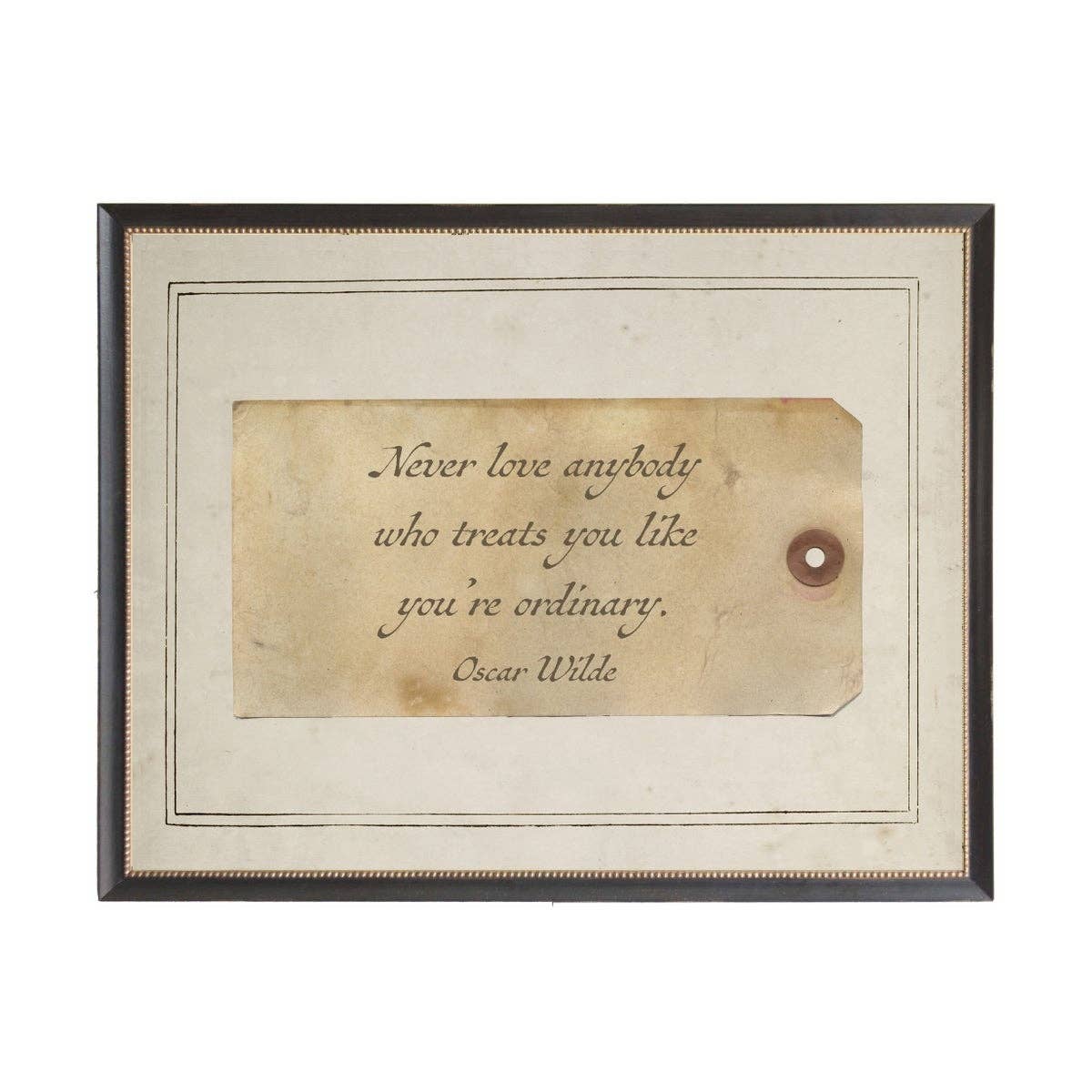 Antique Curiosities Inc – wholesale Konsttryck – Oscar Wilde kärlekscitat på sepiaetikett0