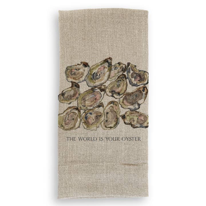 French Graffiti - Wholesale Tea Towel - A Dozen Oysters with Quote1