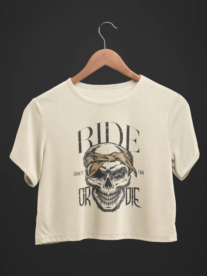 T-shirt graphique Ride or Die New Orleans Gameday Skull pour la vente par NG Creative