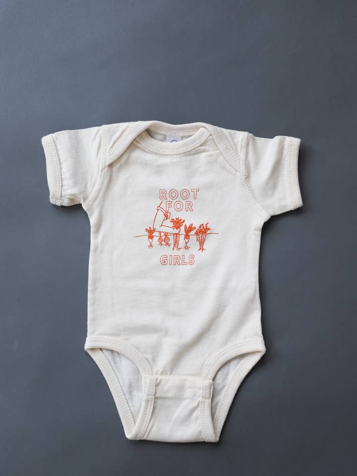 Root for Girls Baby Onesie - feminist cute baby shower gifts for wholesale by Overseasoned