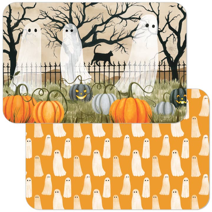 "Haunted Pumpkin Patch" Reversible Plastic Placemat for wholesale by Conimar Promotions