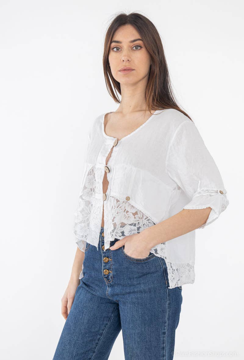 LINEN & COTTON HOUSE - Wholesale Jacket - Women's - VEST IN LINEN 9207 SPRING SUMMER24