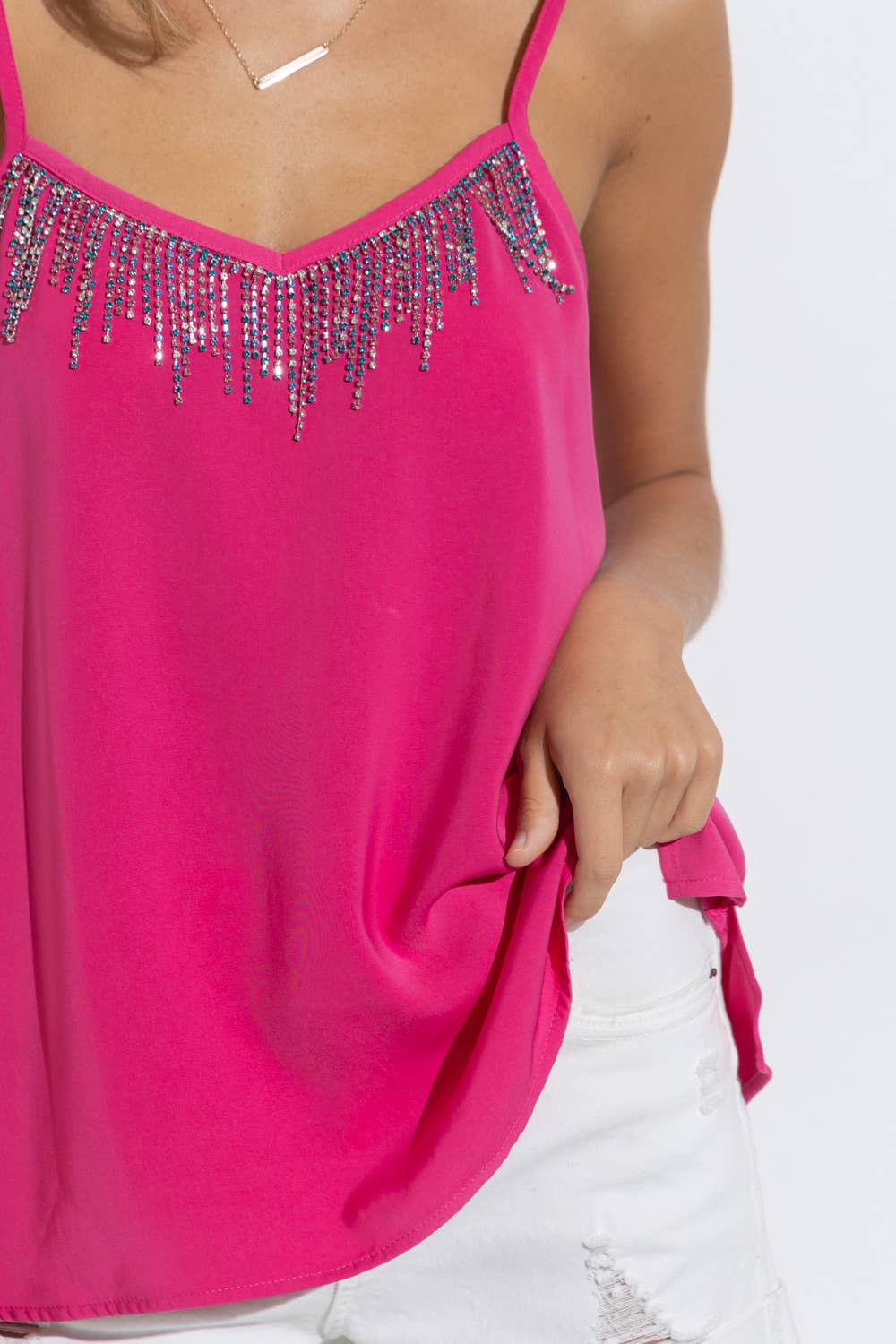 Blue B - Wholesale Camisole - Women's - 31939T - Crystal Rainbow Rhinestone Cami Tank Top9