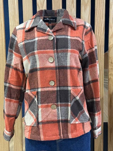 Astro Bettie - Wholesale Jacket - Women's - 1940's Button Down Jacket-Orange/Tan1