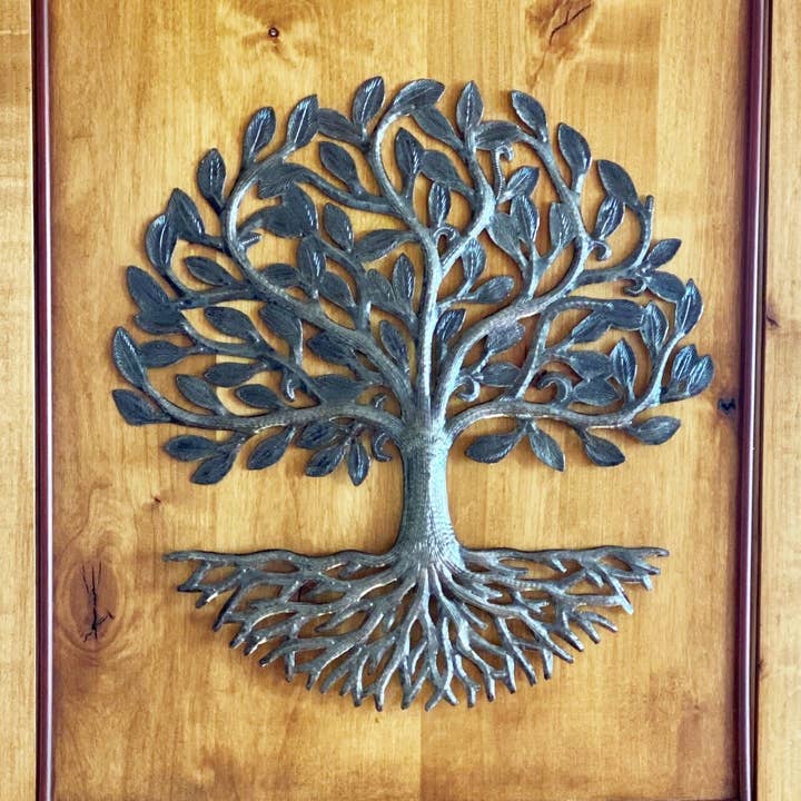 Haiti Fair Trade~ It's Cactus - Wholesale Wall Accent - Organic Tree of Life with Roots, Haitian Wall Art 23"x23"