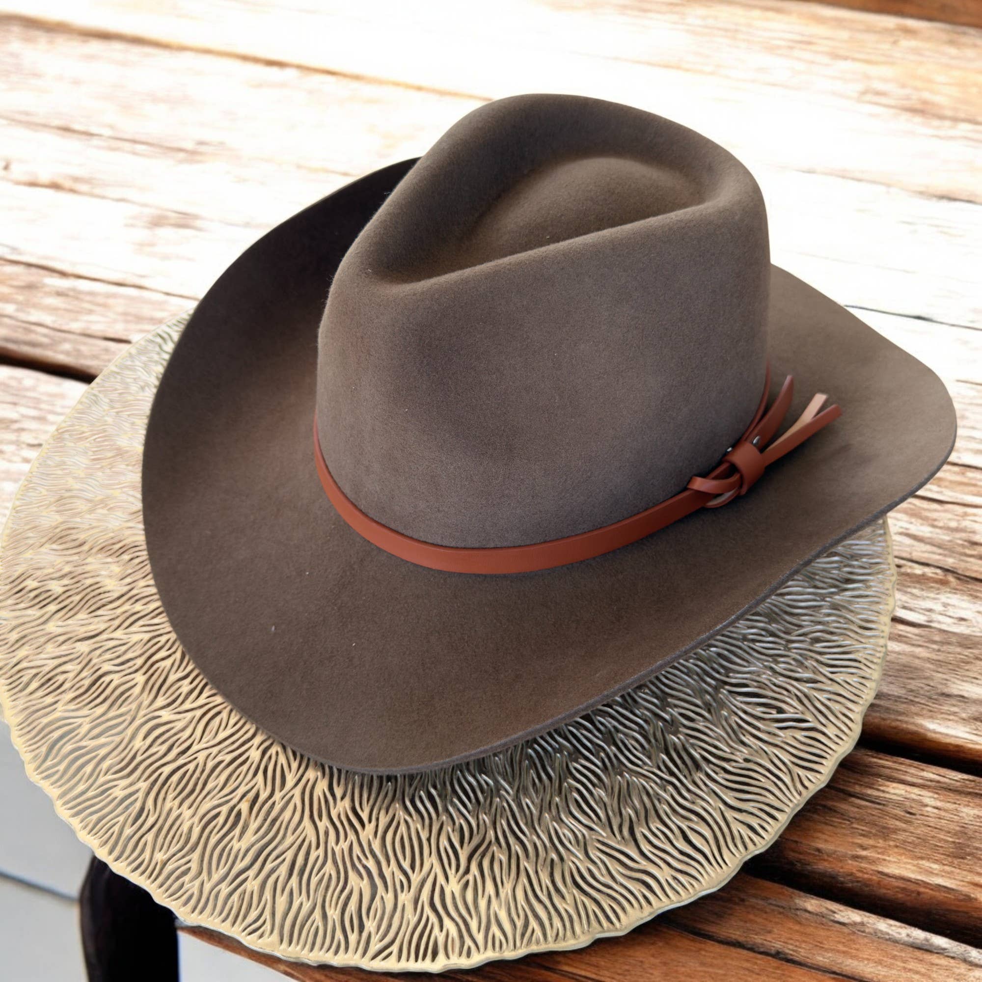 Bella Betty - Vente Chapeau de cowboy – femme - Chapeau de cowboy en laine australienne de qualité supérieure avec bande en cuir4