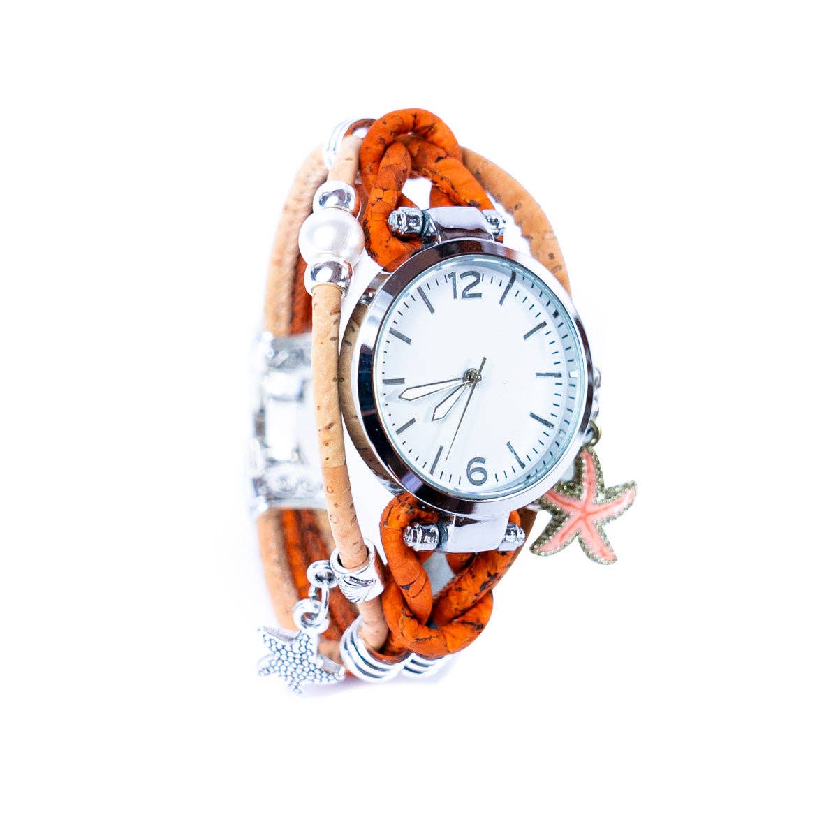 Meninas Bonitas Cork – Großhandel Gewebtes/geflochtenes Armband – handgemachte Korkuhr WA-4483