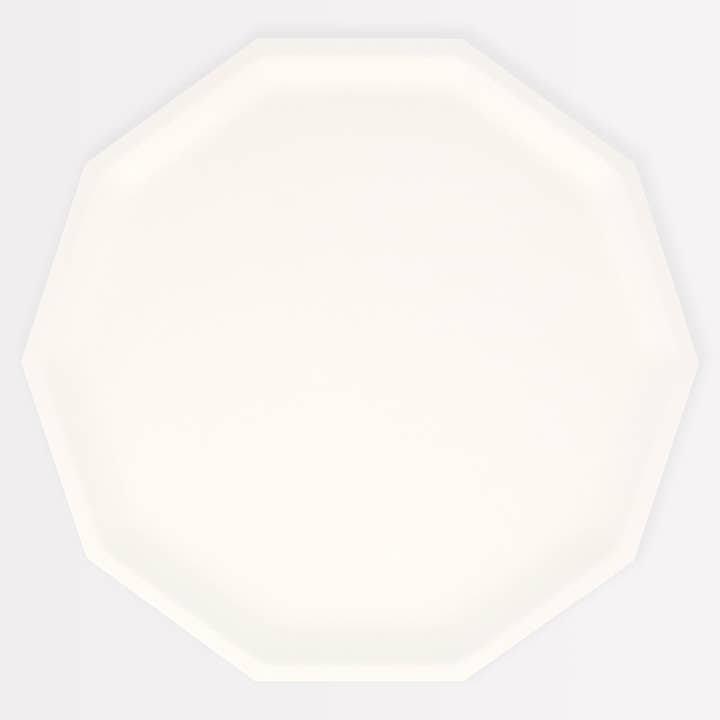 Meri Meri - Wholesale Disposable Plate - Cream Decagon Compostable Dinner Plates